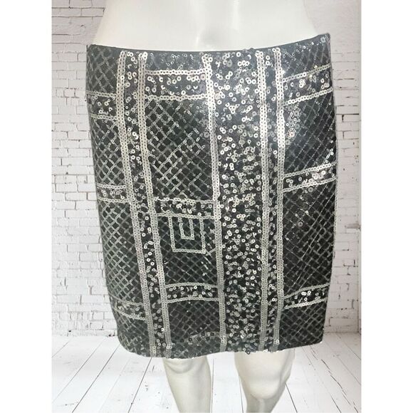 ABS Black & Silver Sequin Slirt - Picture 1 of 4